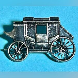 Wells Fargo Stagecoach silver-tone lapel pin